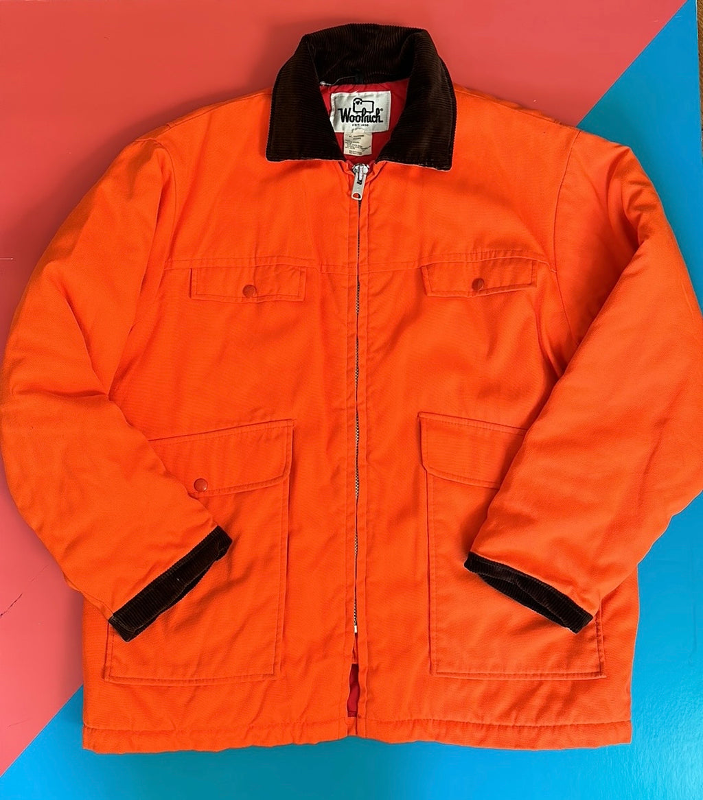 Vintage Woolrich Orange with Corduroy Collar Jacket