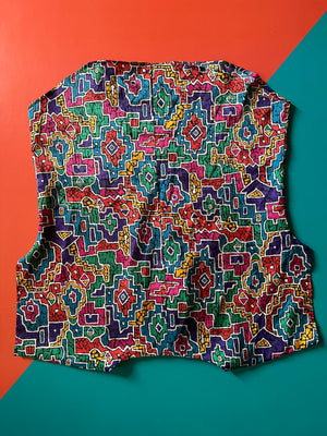 Vintage 90s Colorful Abstract Blouse