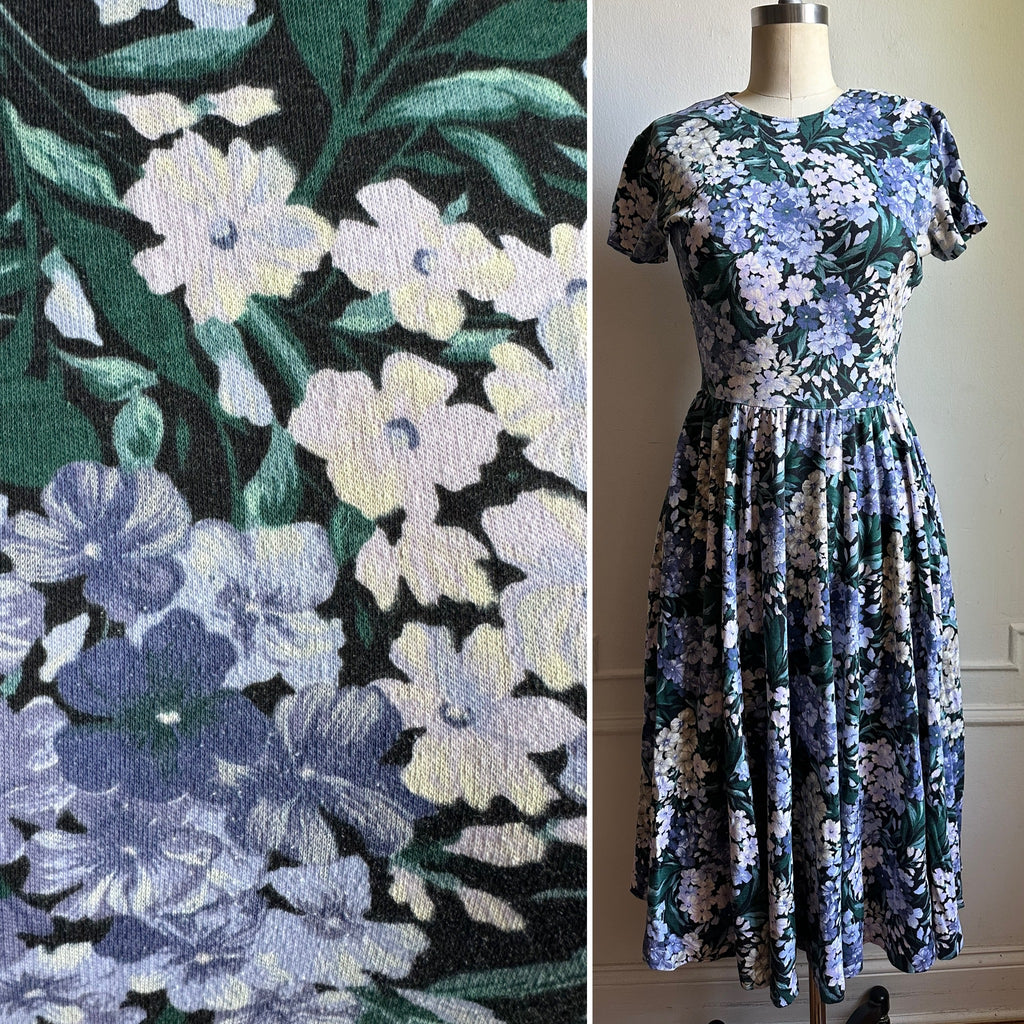 Vintage Spring Time Floral Maxi Dress With Pockets