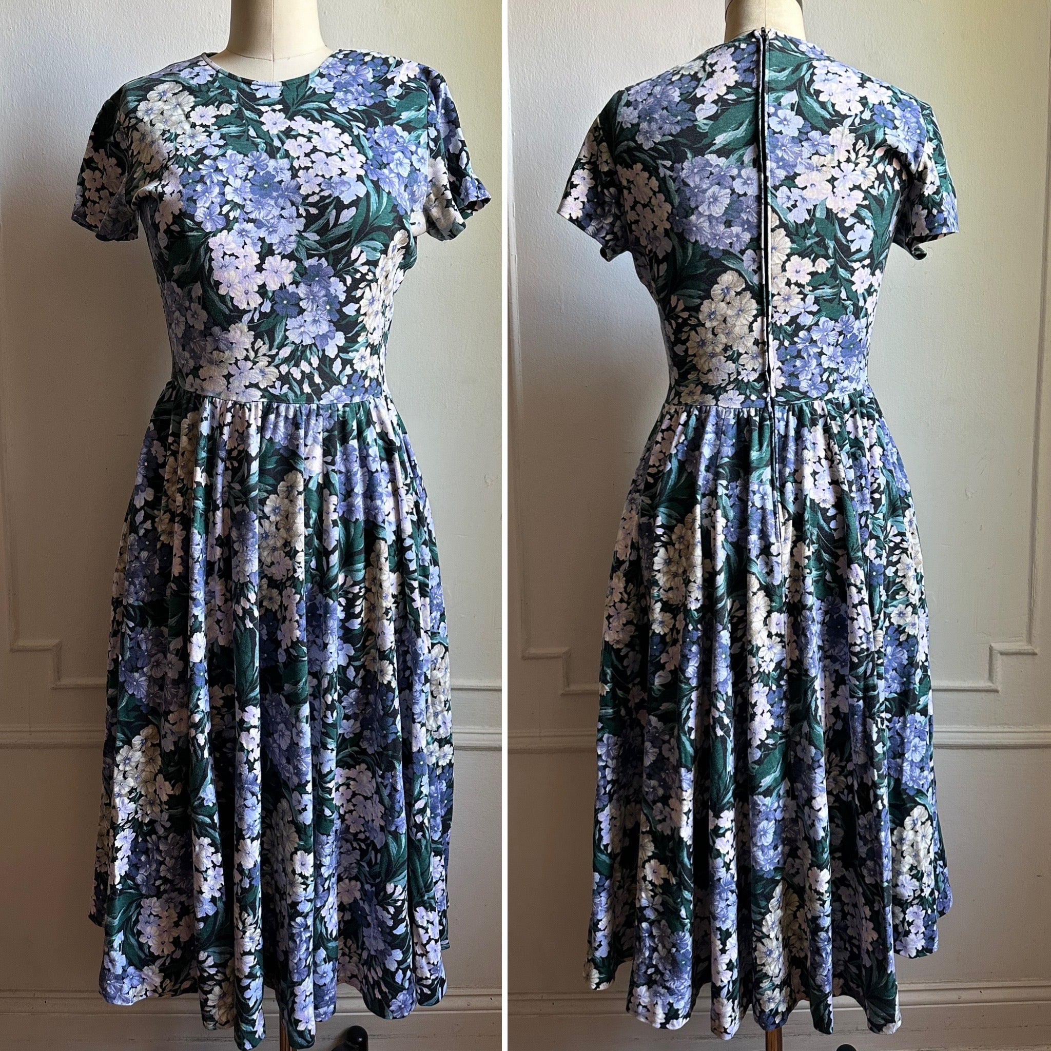 Vintage Spring Time Floral Maxi Dress With Pockets