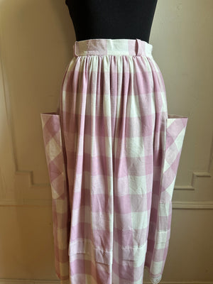 Vintage Lavender Checkerboard Midi Skirt