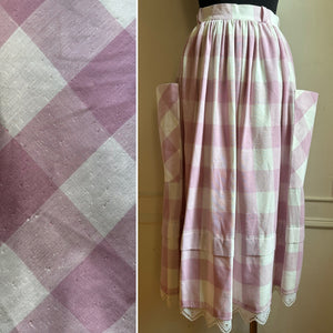 Vintage Lavender Checkerboard Midi Skirt