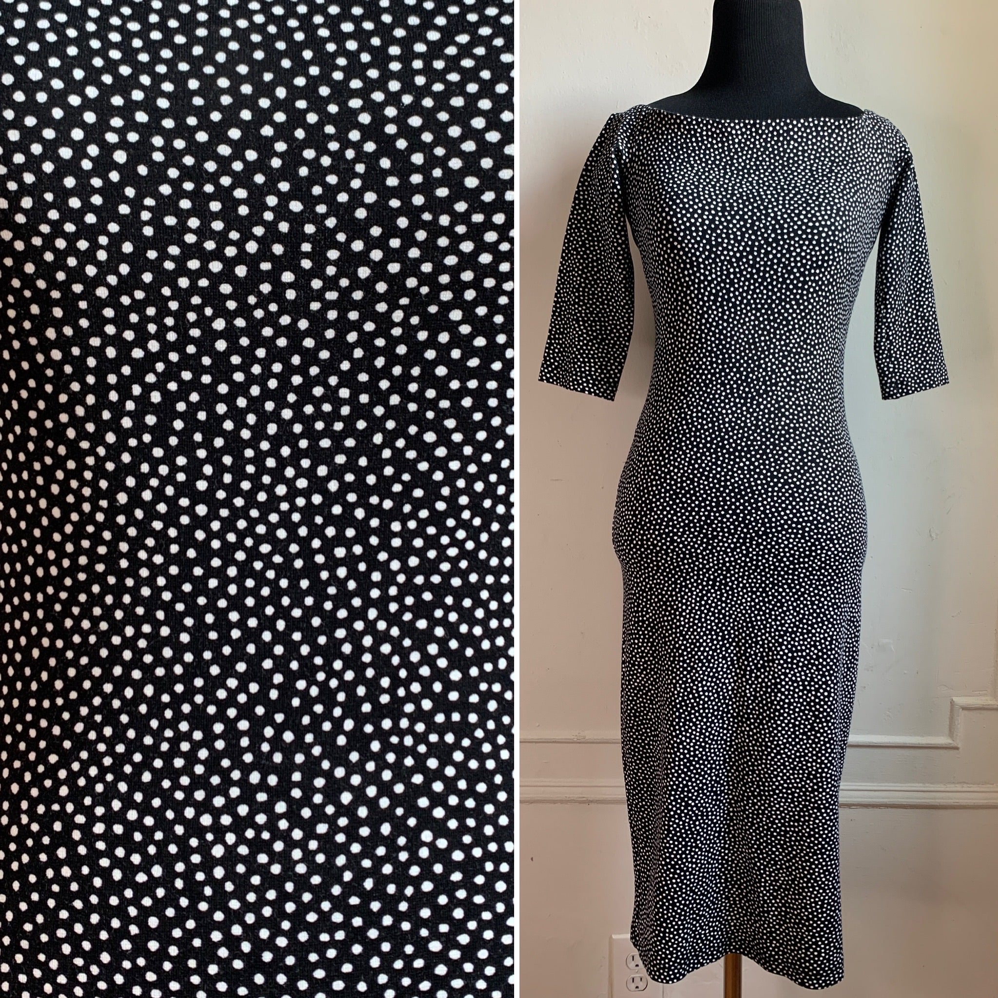 Zara Vintage Inspired Polka Dot BodyCon Dress