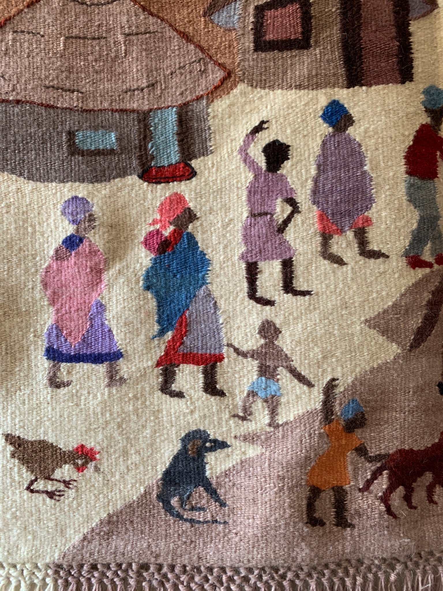 Vintage 100% Mohair African Woven Tapestry