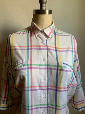 Vintage Diane Von Furstenberg Striped Button Down Shirt