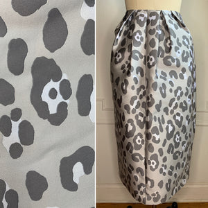 New With Tags! Grey Leopard Ball Midi Skirt