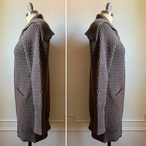 Alice and Olivia Brown Cashmere and Wool Long Cardigan Sweater