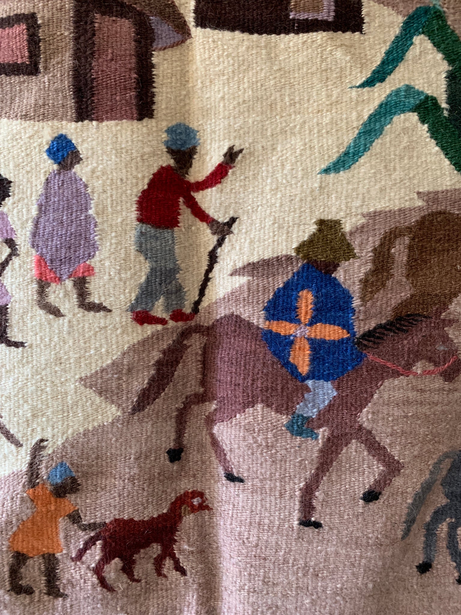 Vintage 100% Mohair African Woven Tapestry