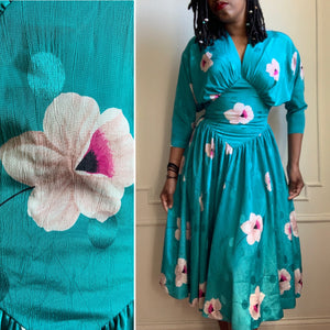 Vintage Handmade Floral Polka Dot Dress